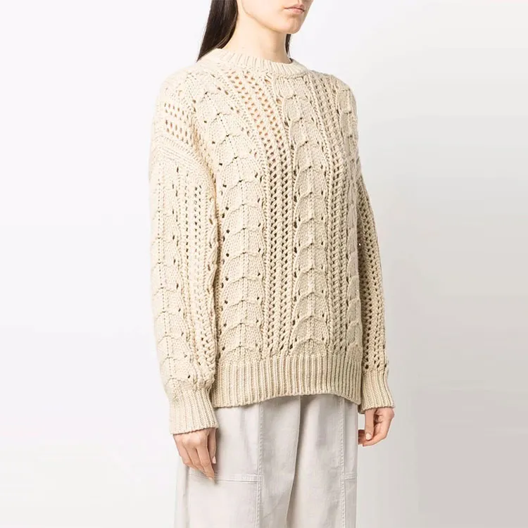Brunello Cucinelli FW21 Loose Fit Sweater Women's Beige-3