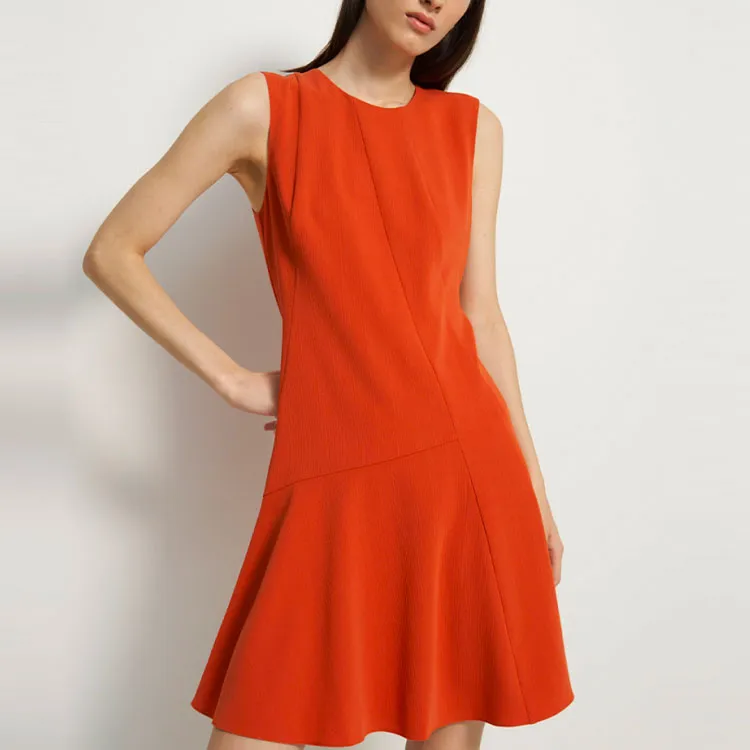 THEORY Sleeveless Dresses Women's Deep Coral-2