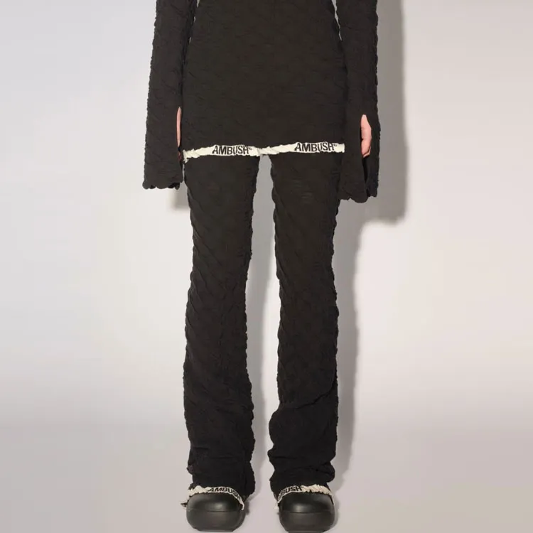 AMBUSH High-Waisted Monogram Flared Trousers-2
