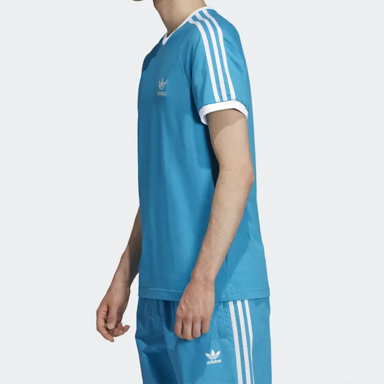 Adidas Originals 3 Stripes T Shirt Men's Blue-4