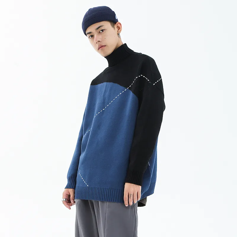 F426 Sweaters Unisex Black Blue-2