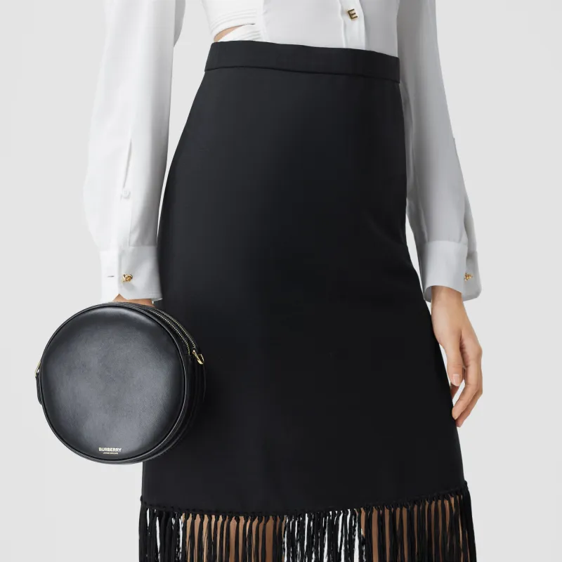 Burberry Louise Cow Leather Round Bag Fanny Pack Handheld Shoulder Bag Crossbody Bag Women's Black-4