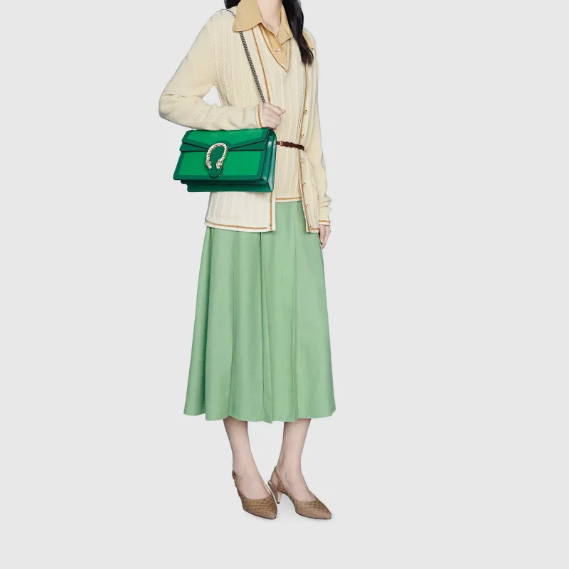 GUCCI Dionysus Leather Crossbody Bag Shoulder Bag Women's Green & Bright Green-8