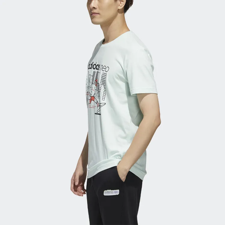 Adidas Neo Set-in Sleeve T-Shirt Men's Green-4