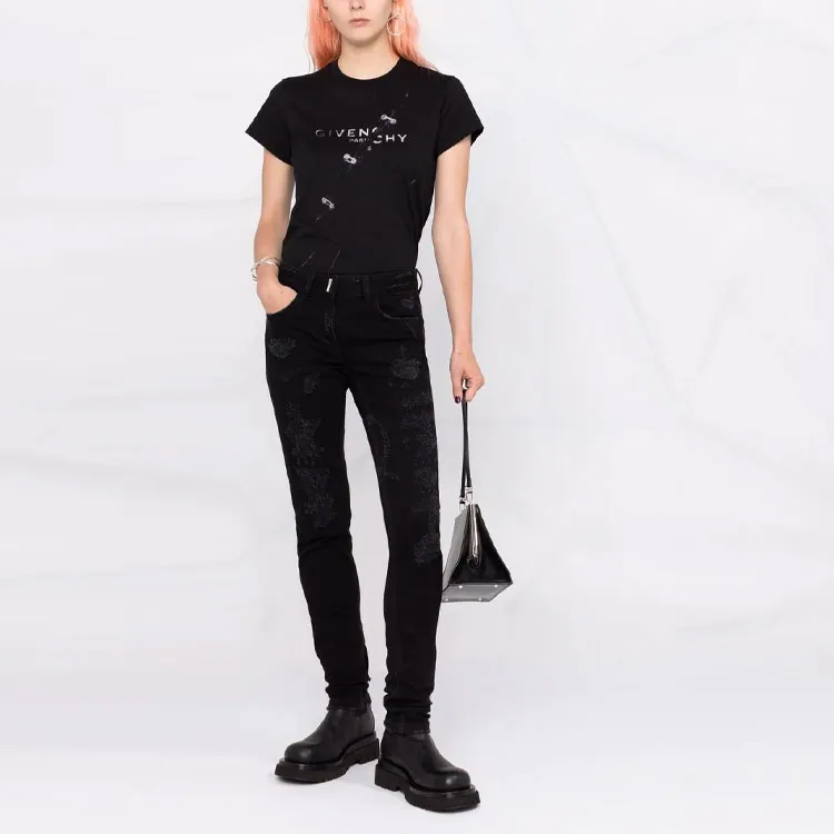GIVENCHY Denim Trousers Women's Black-2