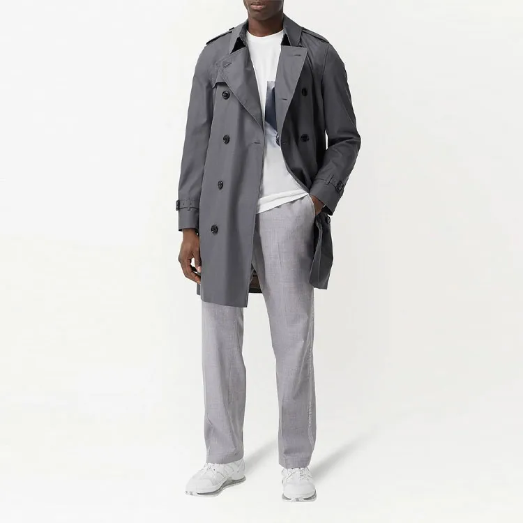 Burberry Trench Coats Men Dark Gray-4