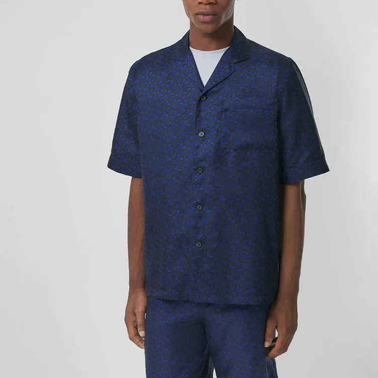 Burberry Tb Monogram Print Silk Shirt-1