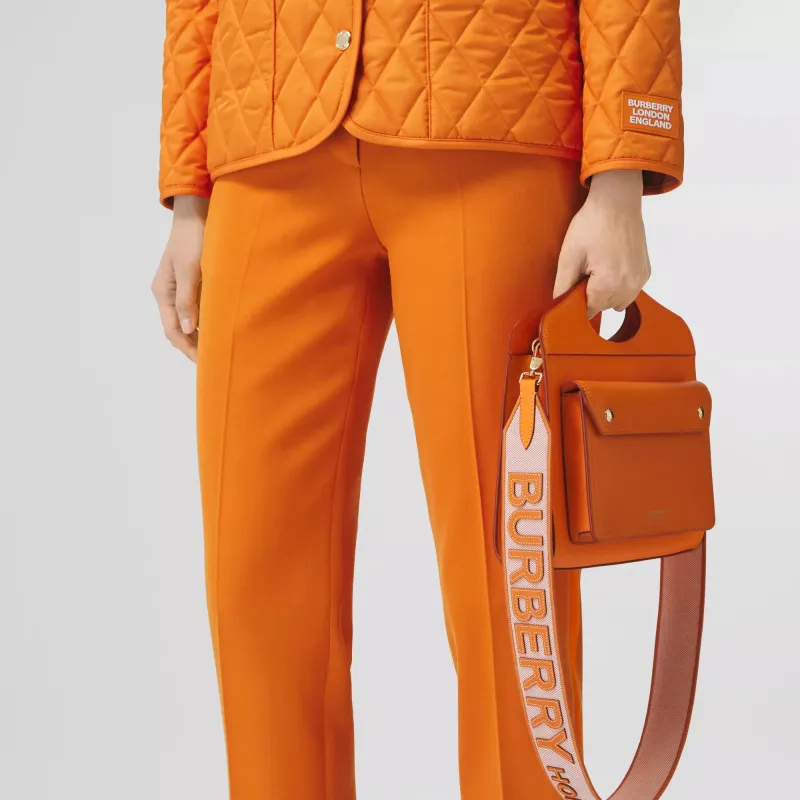 Burberry Horseferry Cotton Canvas With Leather Bag Shoulder Strap Unisex Soft Apricot-5