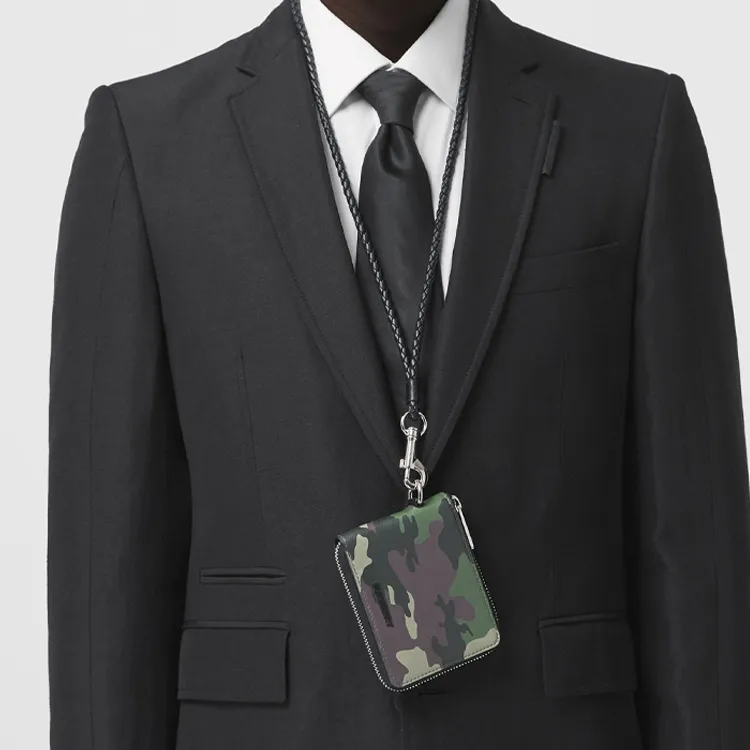 Burberry Leather Wallet, Card Holder Men's Camouflage-4