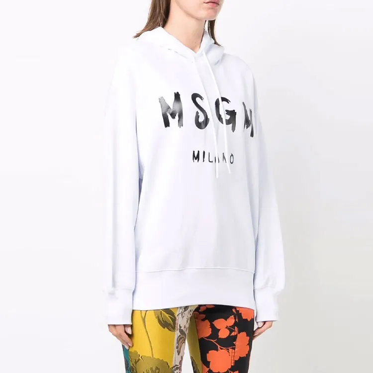 MSGM Logo Printed Drawstring Hoodie-2
