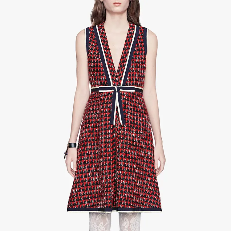 GUCCI FW21 Sleeveless Dress Women's Red-3