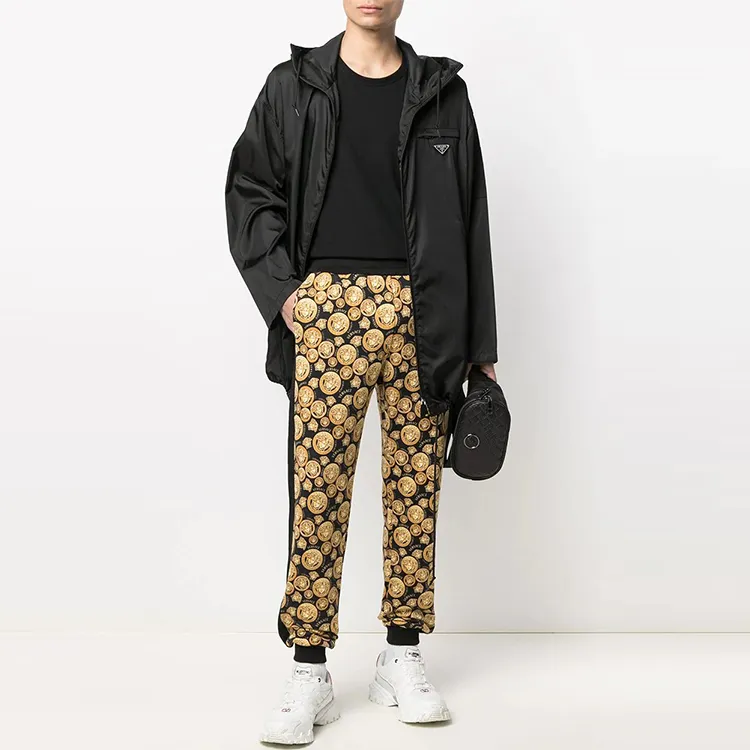 VERSACE Knitted Sports Pants Men's Yellow-1