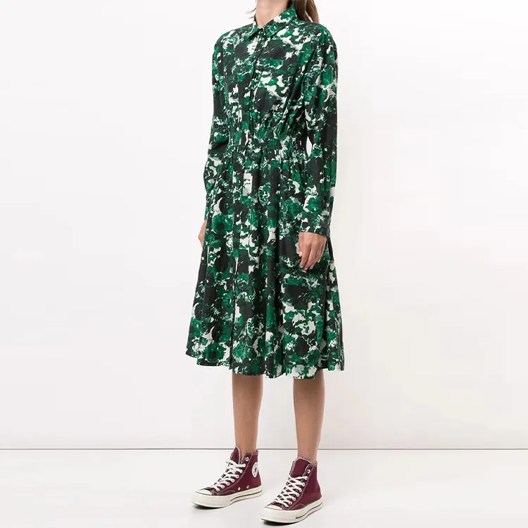 KENZO Long-Sleeved Dresses Women's Green-3