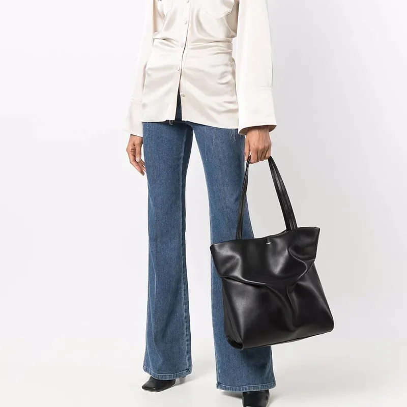 Chloe Chloé Bags Cow Leather Tote Bag Shopping Bag Handbag Shoulder Bag Women's Black-4