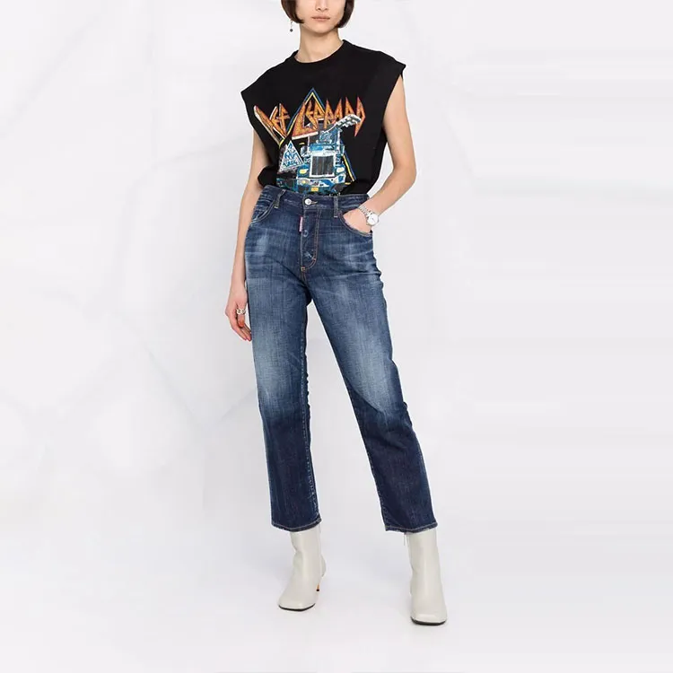 DSQUARED 2 High Waisted Straight-Leg Jeans-1