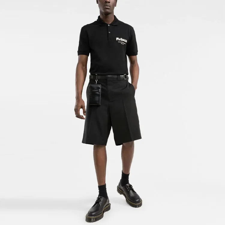 Alexander McQueen Graffiti Logo embroidered Polo Shirt-7