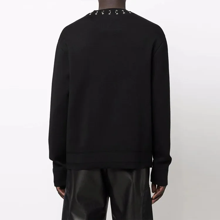 Givenchy Metallic Hoop Detail Wool Pullover Sweater-2