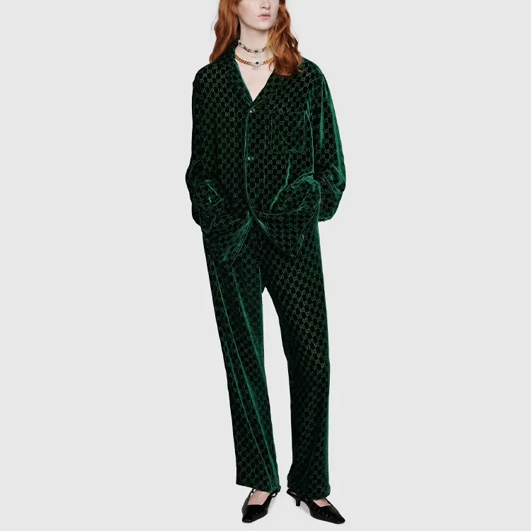 GUCCI GG-jacquard Velvet Shirt-1