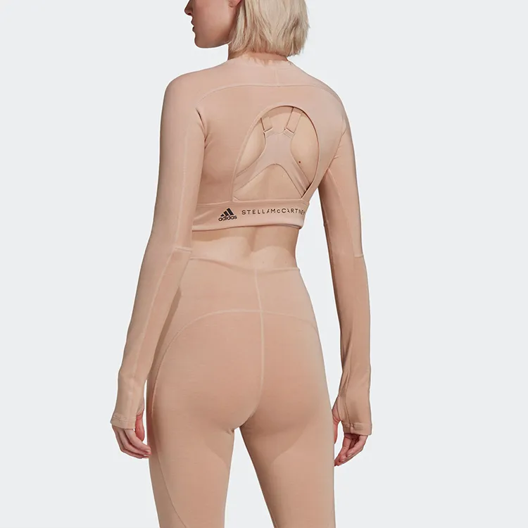 Adidas x Stella Mccartney Crop Top Women's Pearl Pink Gray-4