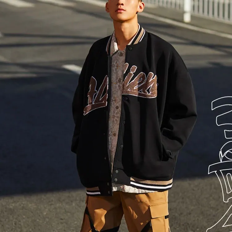 LiNing CF Tracing Baseball Jacket Unisex Black-3