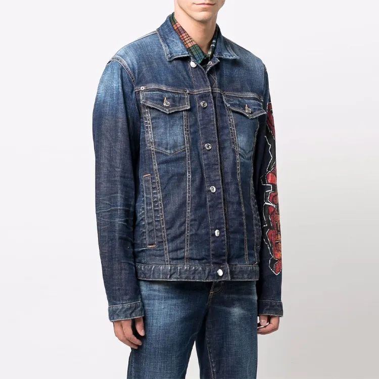 DSQUARED2 Graffiti Logo print Denim Jacket-3