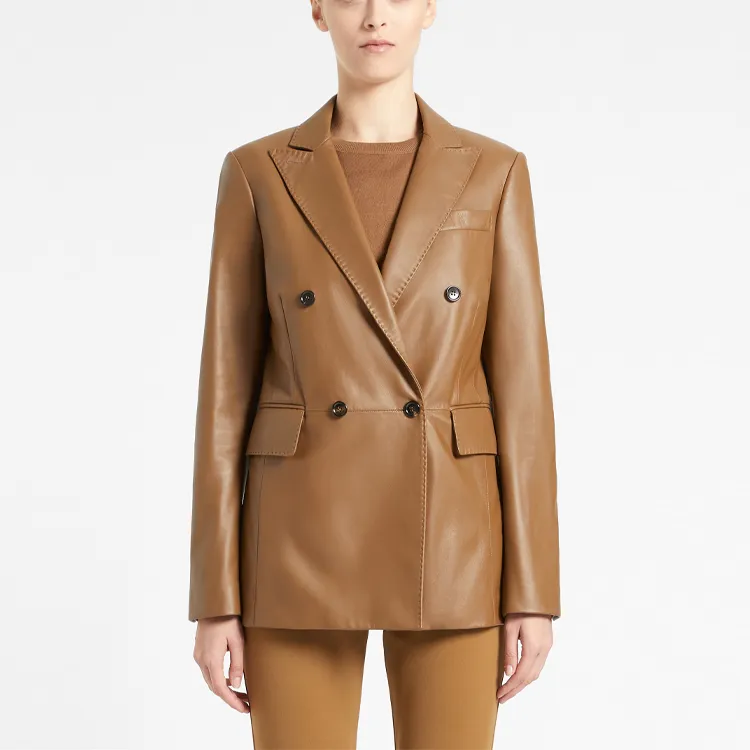 MaxMara Leather Jackets Women's Camel-2