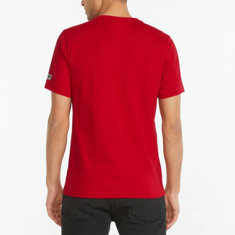 PUMA T Shirts Men Cherry Red-4