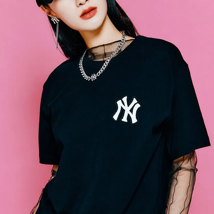 MLB Old Flower T Shirts Unisex Black-9