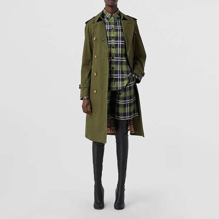Burberry Trench Coats Women's Army Green-2