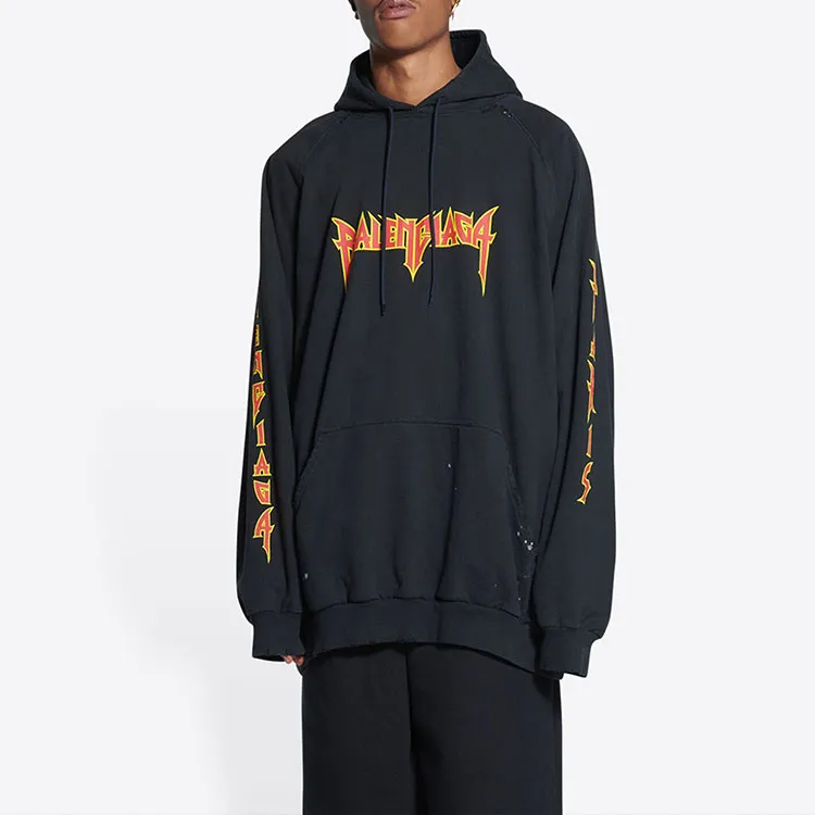 Balenciaga Metal Vintage Oversized Medium Fleece Hoodie-2