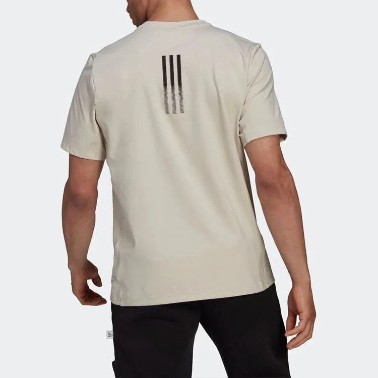 Adidas T Shirts Men Beige-2