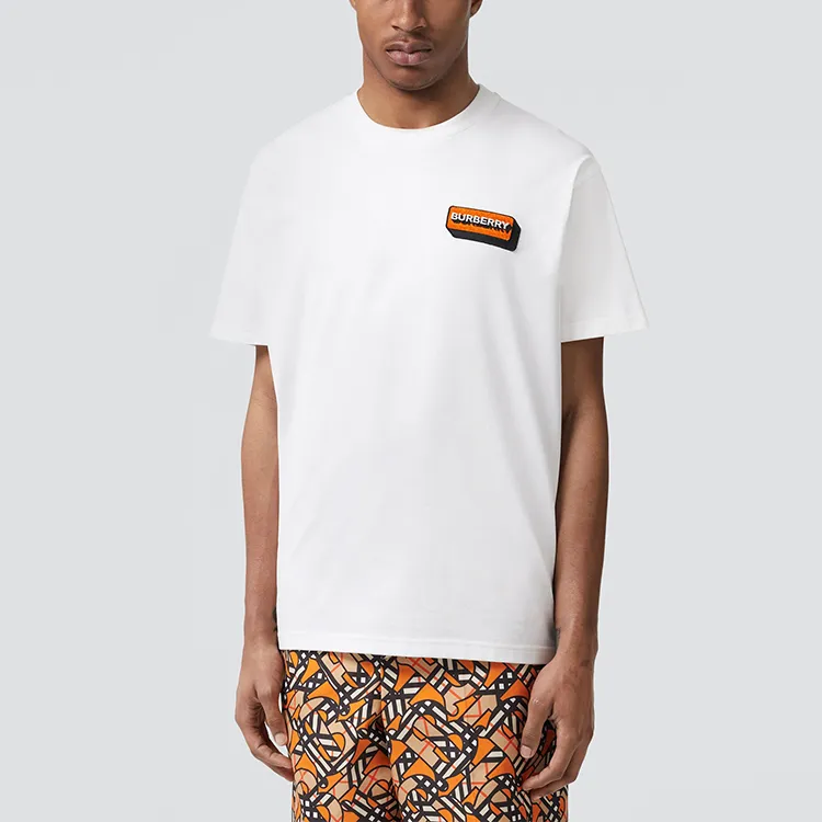 Burberry Logo Applique Cotton Oversized T shirt-2