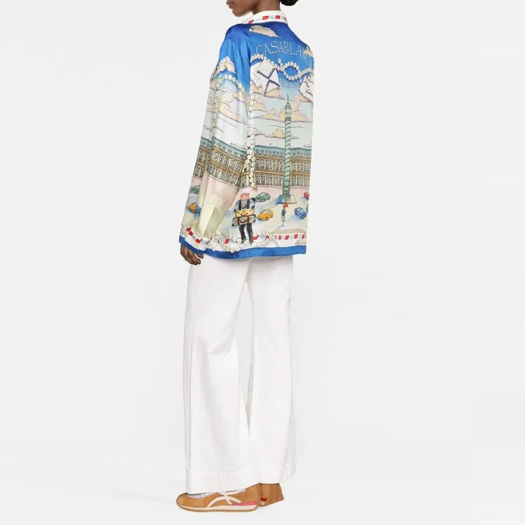 CASABLANCA Long Sleeve Silk Shirt 'Place Casa'-2