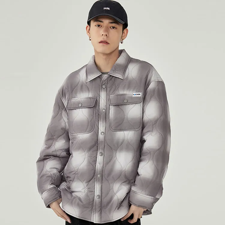 F426 FW22 Plaid Gradient Lapel Loose Fit Puffer Jacket Unisex-2