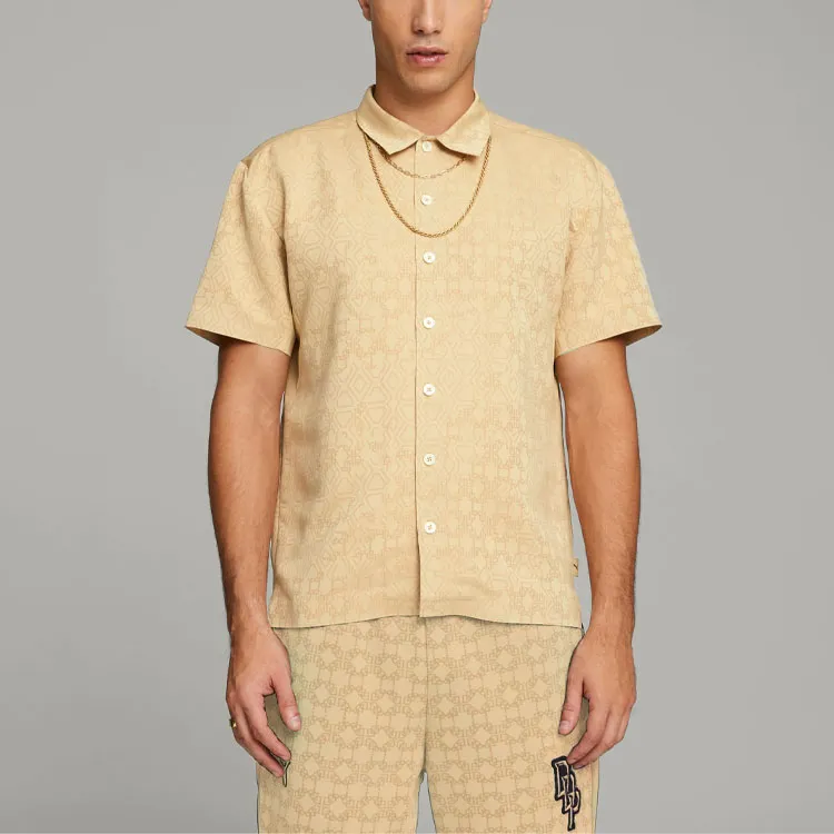 PUMA X DAPPER DAN Co branded Series Shirts Men Ginger Yellow-2