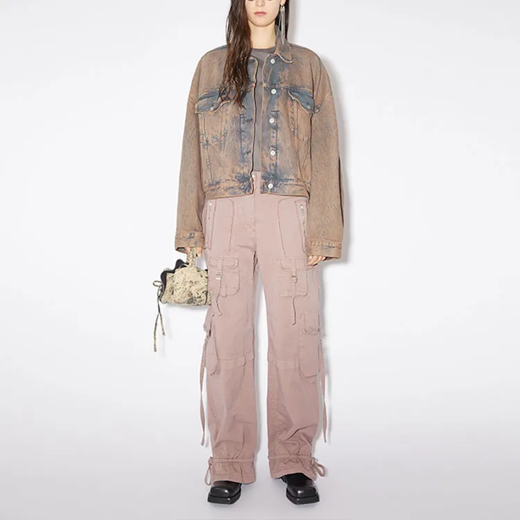 Acne Studios Exaggerated Fit Denim Jacket Morris Light Pink/Grey-2