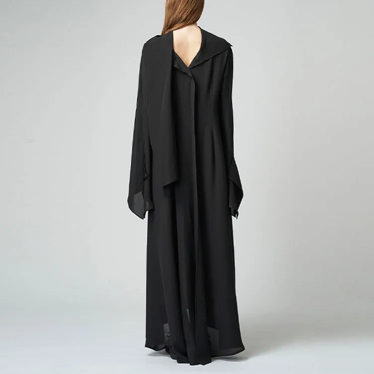 Yohji Yamamoto Long Sleeved Dresses Women's Black-3