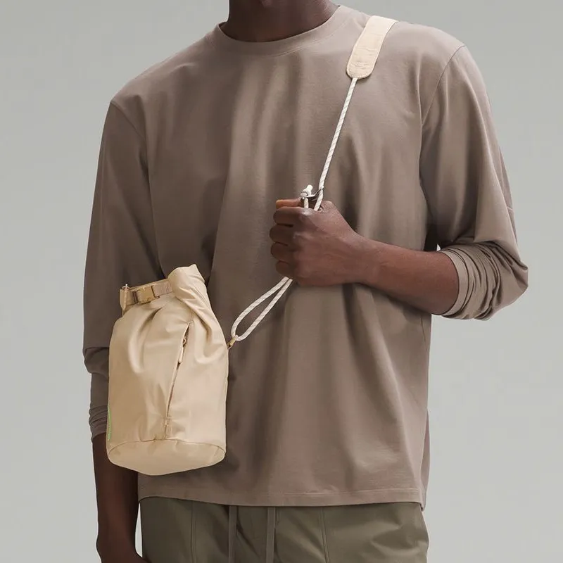 Lululemon Nylon Shoulder Bag Crossbody Bag Unisex Beige-3