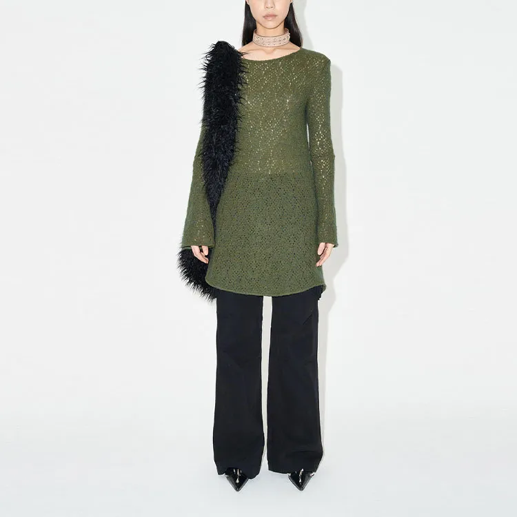OUR LEGACY Two Face Crochet knit Minidress-2