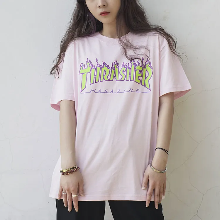 Thrasher T-Shirt Japan Version Unisex Pink-2