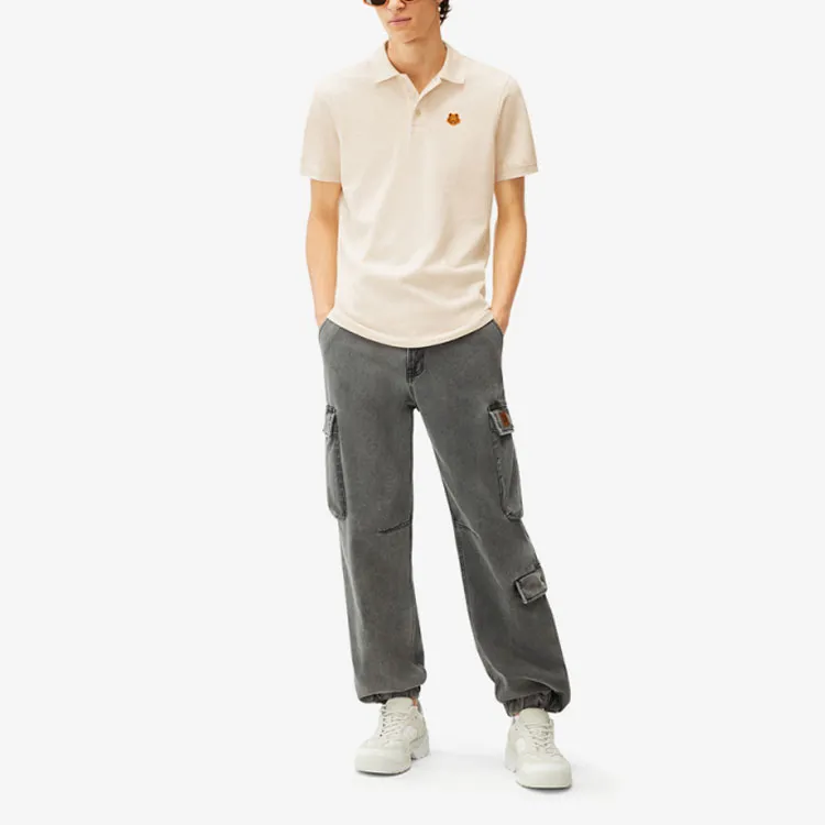 KENZO Classic Tiger Head Polo Shirts Men Beige-1