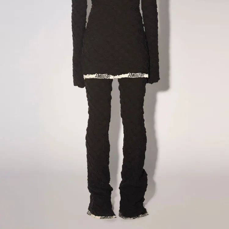 AMBUSH High-Waisted Monogram Flared Trousers-3