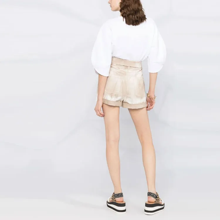 Stella McCartney Folded Waistband Denim Shorts-2