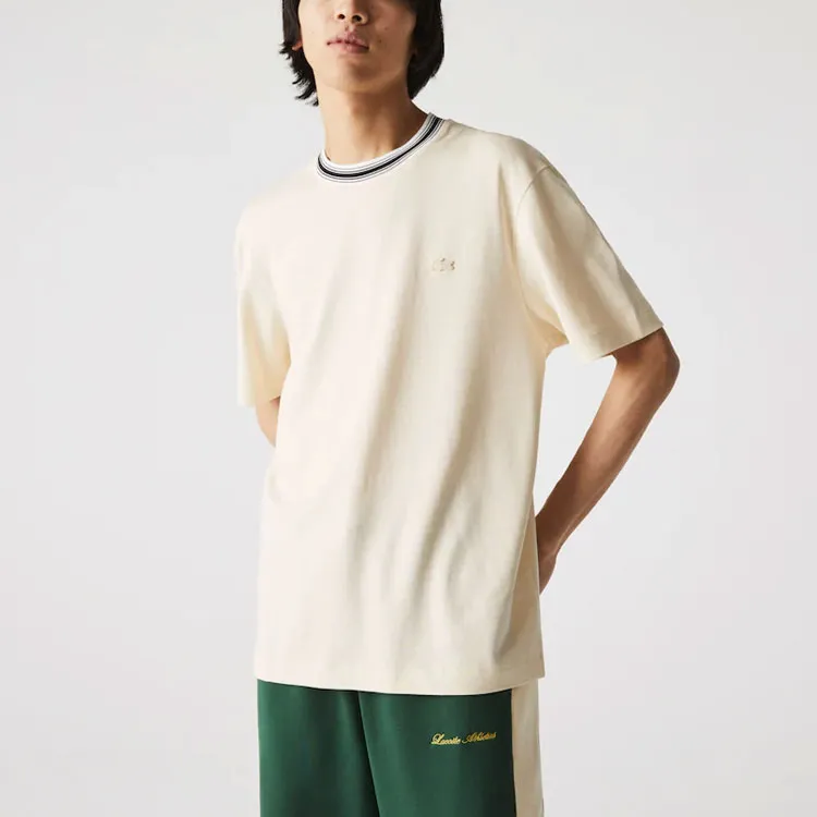 LACOSTE Drop Shoulder Sleeve T Shirt Men's Khaki-3