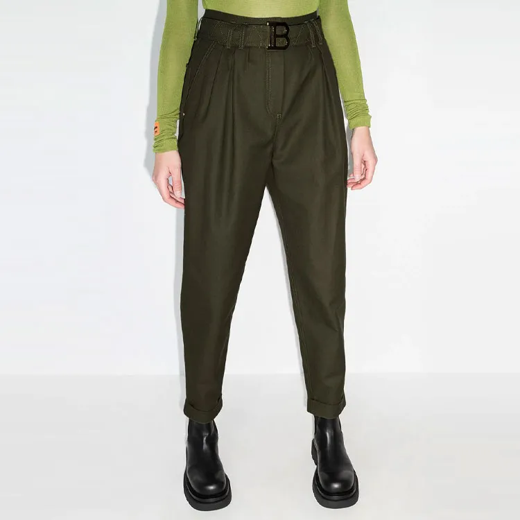 BALMAIN Casual Pants Women's Green-2