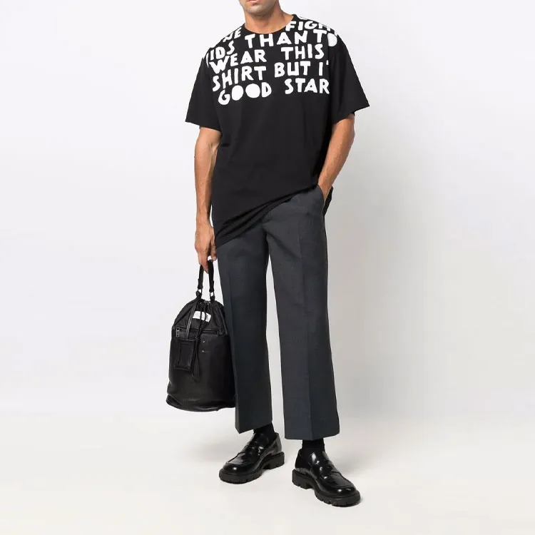 Maison Margiela Slogan Print Round neck T shirt-1