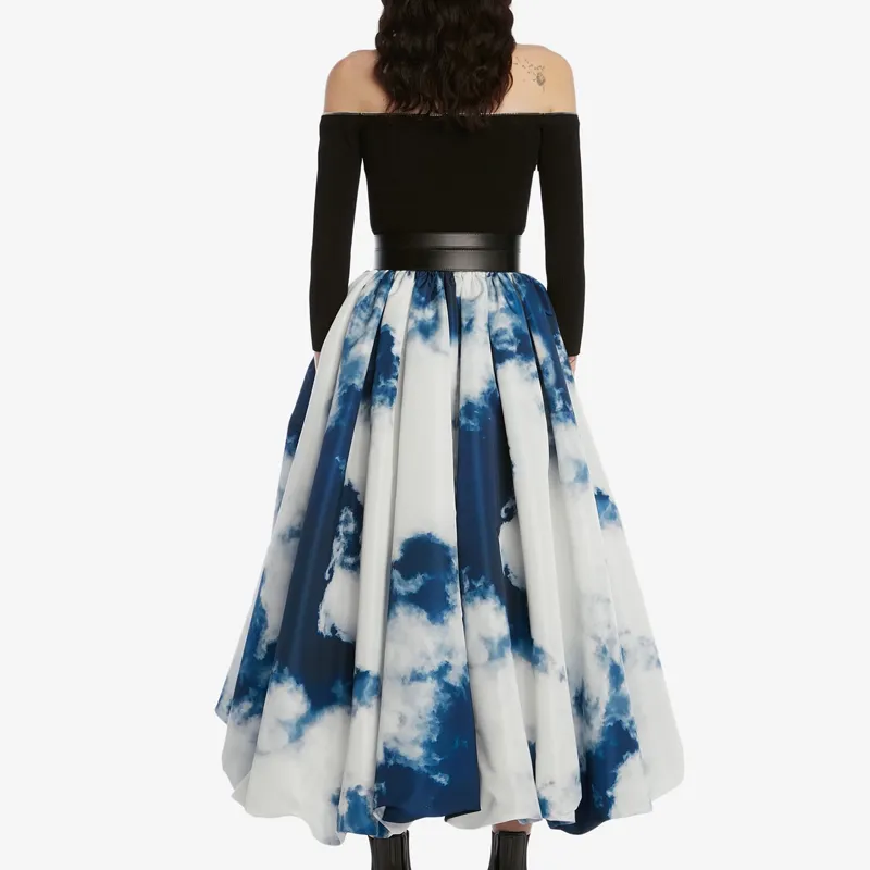 Alexander McQueen Casual Long Skirts Women's Blue-2