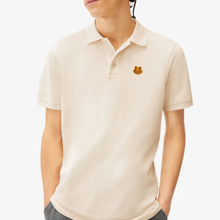 KENZO Classic Tiger Head Polo Shirts Men Beige-3