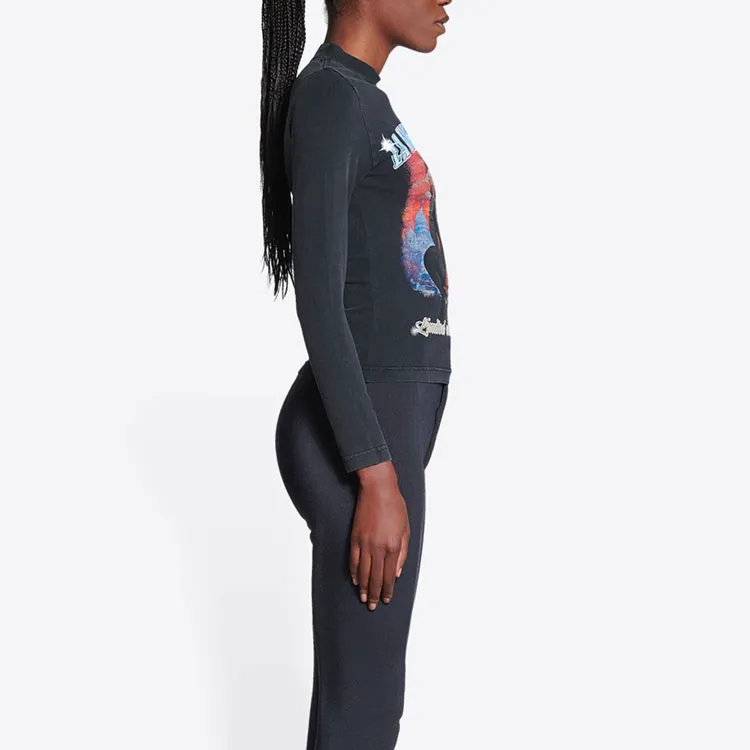 Balenciaga Music Aya Nakamura Merch Long Sleeve Stretch Top-4