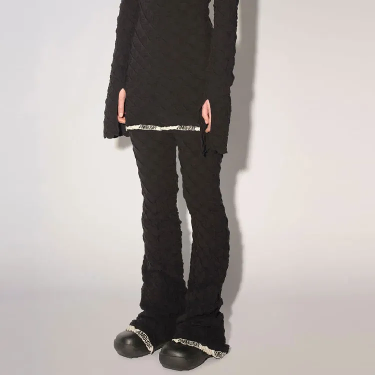 AMBUSH High-Waisted Monogram Flared Trousers-4